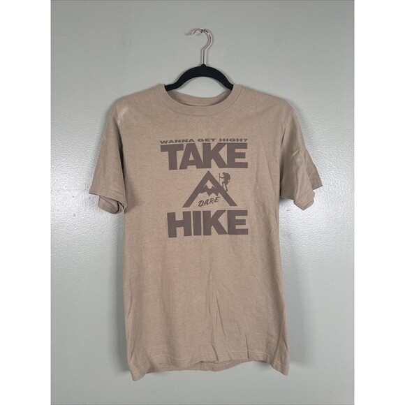 Vtg 90s Fruit Of The Loom Sz Small DARE Shirt Wanna‎ Get High Take A Hike FLAW - Picture 1 of 10